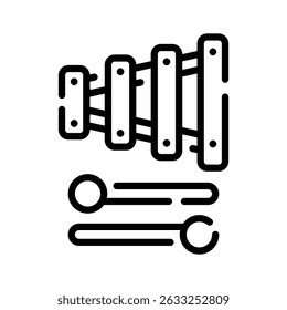 Um ícone de contorno visualmente envolvente do xilofone