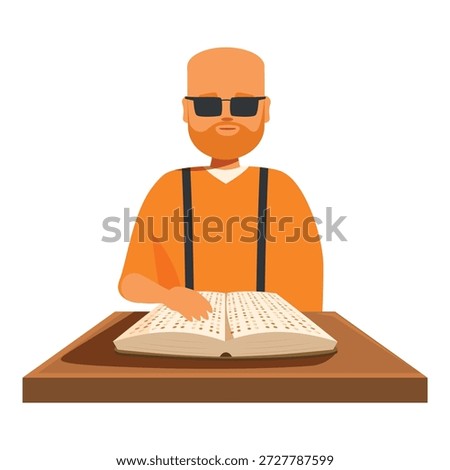 Visually impaired man reading a braille book, experiencing the joy of literature through touch