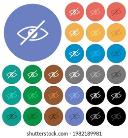 Visually impaired multi colored flat icons on round backgrounds. Included white, light and dark icon variations for hover and active status effects, and bonus shades.