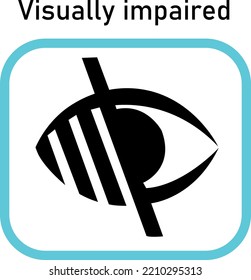 visually impaired symbol icon representing disable from an eye 