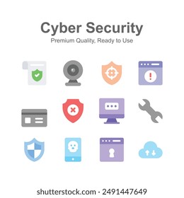 Visually perfect cyber security icons up for premium use