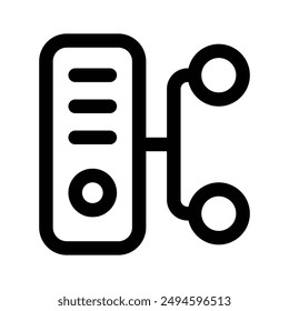 Visually perfect icon of database management in modern style