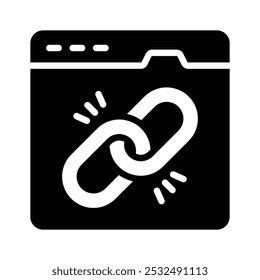 Visually perfect icon denoting weblink, seo link vector