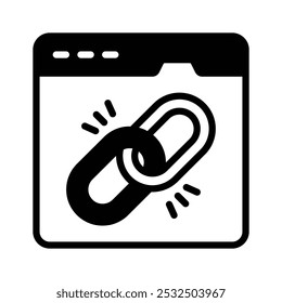 Ícono visualmente perfecto que denota weblink, Vector de Enlace seo
