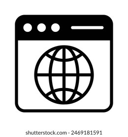 Visually perfect icon of global website in modern style