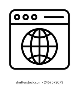 Visually perfect icon of global website in modern style