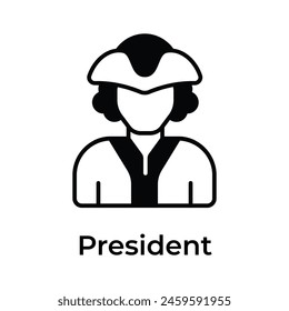 Visually perfect icon of president, ready to use vector