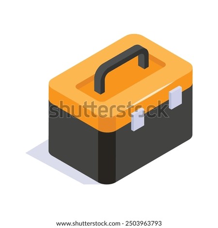 Visually perfect toolbox isometric icon, ready for premium use