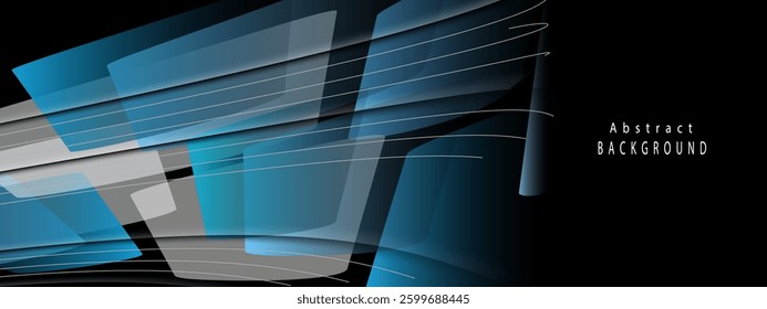 A visually striking abstract art piece featuring flowing waves in dark and blue tones