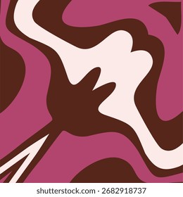 Um design de fundo abstrato visualmente impressionante com formas orgânicas fluidas e uma paleta de cores harmoniosas de matizes profundos e branco cremoso.