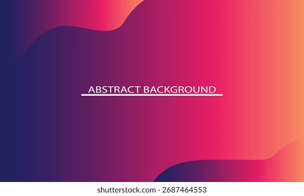 Um plano de fundo abstrato visualmente impressionante com ondas suaves e fluidas em um gradiente cativante de tons roxos, rosa e laranja, ideal para arte digital contemporânea e projetos de design.