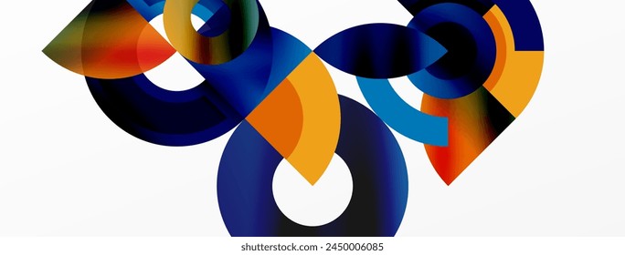 A visually striking art piece showcasing an electric blue and orange circle with a white circle in the middle, highlighting symmetry and creative arts