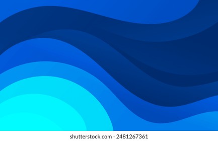 Fondo de onda de gradiente visualmente llamativo con un sofisticado esquema de color azul, ideal para crear diseños digitales e impresos impactantes en varias plataformas