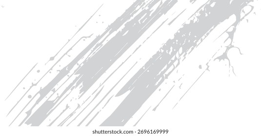 A visually striking image showcases abstract silver brush strokes forming a dynamic pattern against a clean white background, highlighting linear textures and artistic fluid shapes for creative design