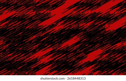 A visually striking pattern mimicking visual static or interference, with jagged black lines slashing across a red field. Ideal for digital backdrops, cyberpunk themes, or creative rebellion.