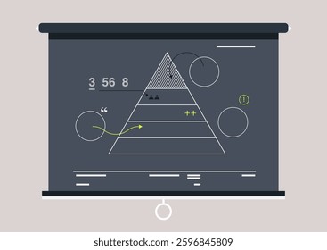 A visually striking scheme displayed on a blackboard captures intricate connections and processes, highlighting collaborative thinking during an inspiring educational moment in a busy learning space