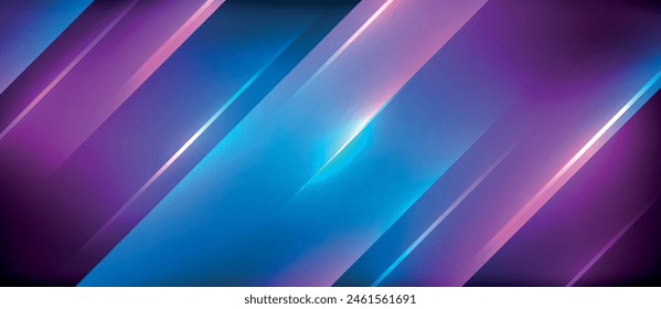 A visually stunning artwork featuring a mix of electric blue and magenta neon lights against a purple and violet background, creating a mesmerizing visual effect with glowing lines and patterns