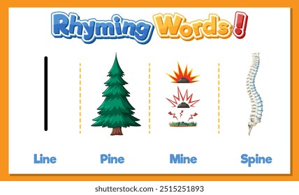 Visuals of words that rhyme together