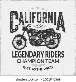 Vitage Motorcycle Poster.Grunge background.Vector illustration.