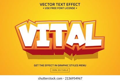 Vital 3D editable text effect template