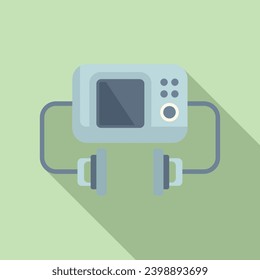 Vital defibrillator icon flat vector. Portable medical device. Safety health