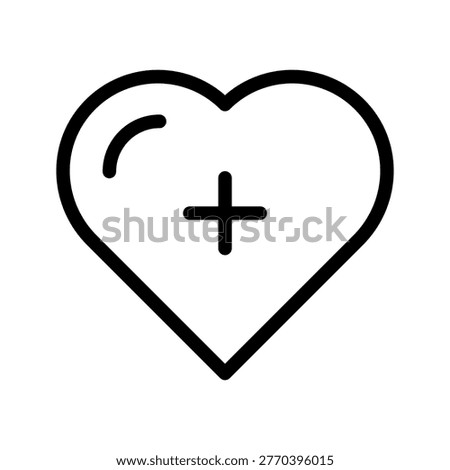 Vital Heart with Plus icon pack for healthcare, emergency care and medical wellness support