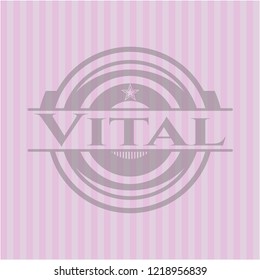 Vital pink emblem. Retro