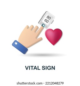 Vital Sign Icon. 3d Illustration From Health Check Collection. Creative Vital Sign 3d Icon For Web Design, Templates, Infographics And More