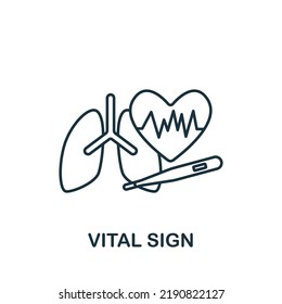 Vital Sign Icon. Line Simple Health Check Icon For Templates, Web Design And Infographics