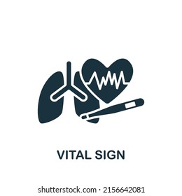 Vital Sign Icon. Monochrome Simple Health Check Icon For Templates, Web Design And Infographics