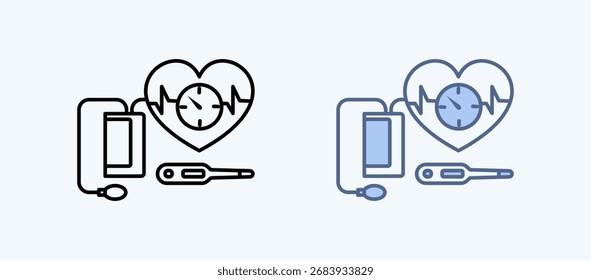Colección de icono de estilo múltiple de signo vital