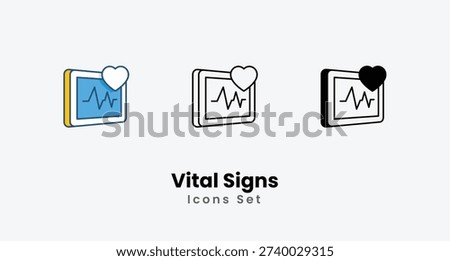 Vital Signs icons vector set stock illustration
