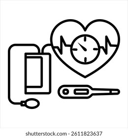 Vital Signs Line Icon Vector Illustration