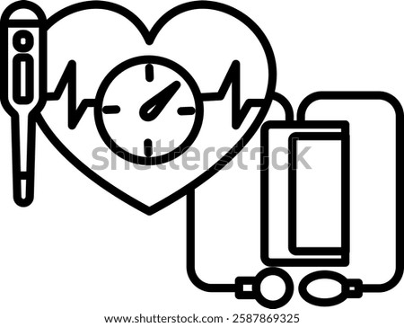Vital Signs Outline icon vector illustration