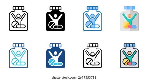 Vital Vitamins icon set multiple style collection 
