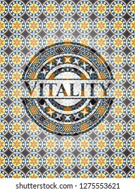 Vitality arabesque emblem background. arabic decoration.