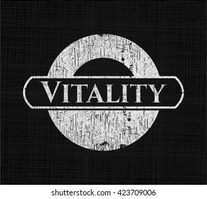 Vitality chalk emblem, retro style, chalk or chalkboard texture