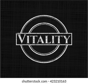 Vitality chalk emblem written on a blackboard