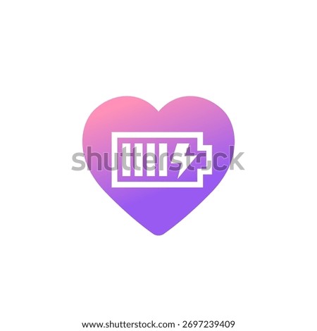 vitality icon with battery and heart