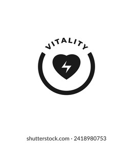 Vector de icono de vitalidad o de signo de vitalidad aislado. Mejor ícono de Vitalidad para aplicaciones, sitios web, diseño de impresión, y más sobre salud y Vitalidad.