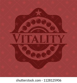Vitality red emblem. Retro