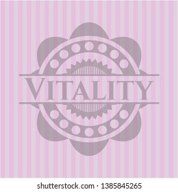 Vitality retro pink emblem. Vector Illustration. Detailed.