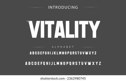 Vitality Sport Modern Italic Alphabet Font. Typography urban style fonts for technology, digital, movie logo design. vector illustration