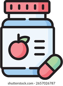 Ilustração do vetor do ícone da Proteção de Vitamans