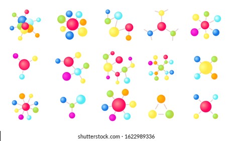 Vitamin 3d molecule. Multivitamin complex. Molecule of the substance. Vector icon set. Color gradient.