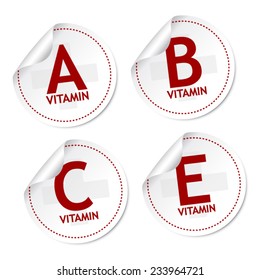 Vitamin A, B, C And E Stickers