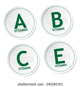 Vitamin A, B, C and E stickers