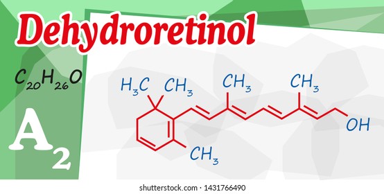 Vitamin A2. Dehydroretinol. Structure and formula.