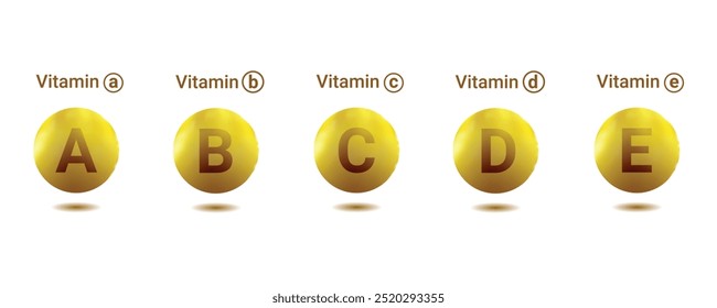 Vitamin-a,b,c,d und e-Molekülteilchen