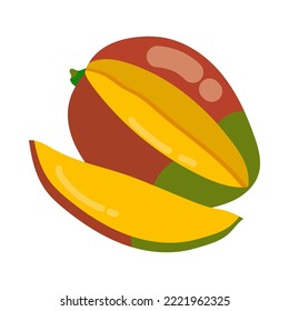 Vitamin A-enriched mango cartoon illustration. Organic mango. Healthcare, nutrition concept